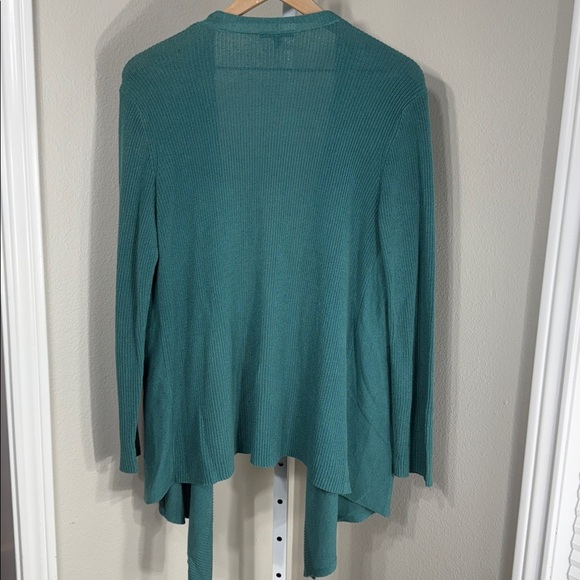 EILEEN FISHER Cotton Silk Cardigan Spruce Green Size Large - Picture 5 of 6